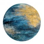 Rough sea, okrągły obraz, abstrakcja ręcznie malowana /11/