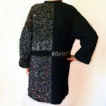 Sweter kardigan elegancki asymetryczny handmade robiony na drutach