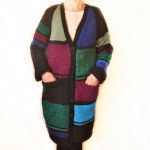 Sweter płaszcz kardigan ręcznie robiony na drutach