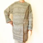 Sweter kardigan handmade robiony na drutach